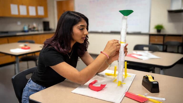 Building a paper rocket in class