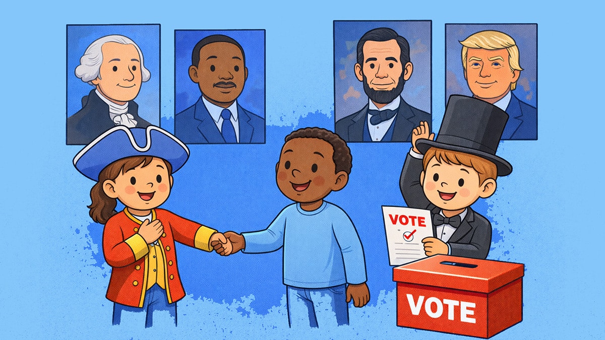 Children engaging in citizenship role-play