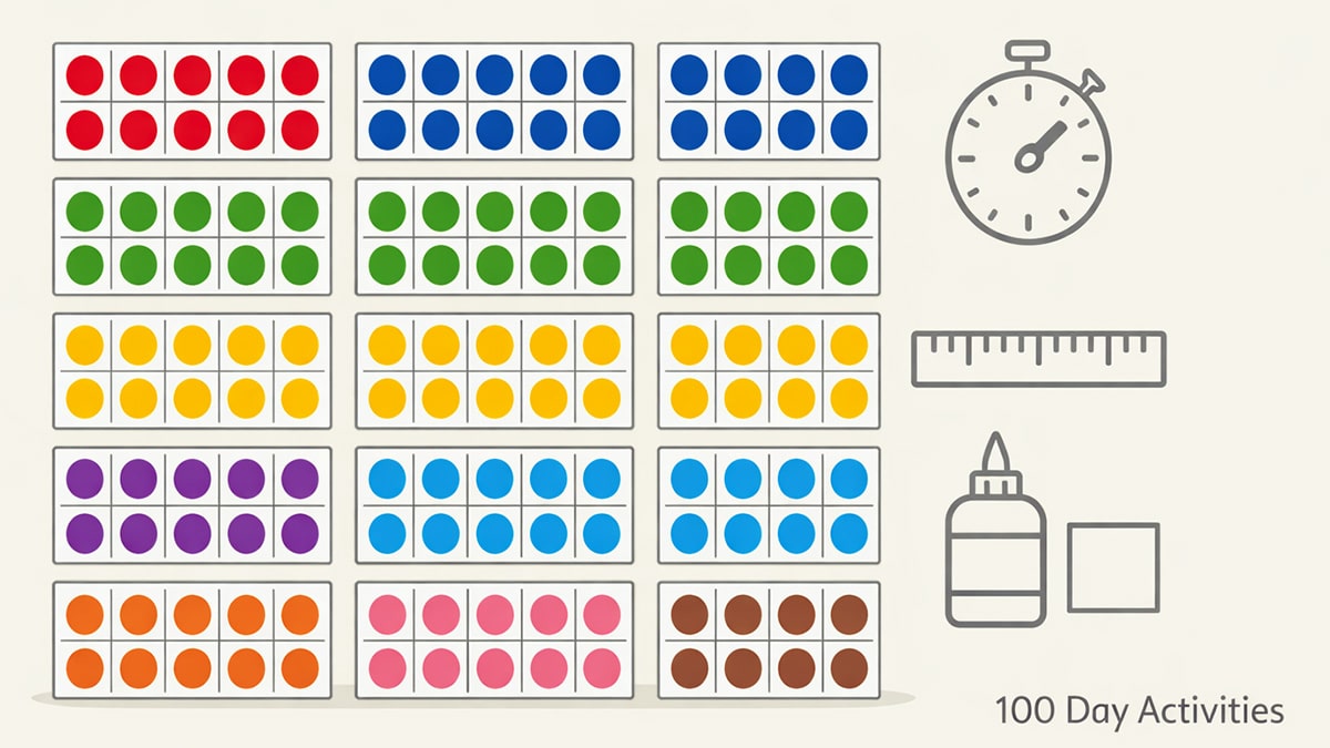 Colourful ten-frames activity tools