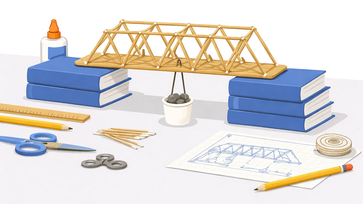 DIY bridge model construction setup