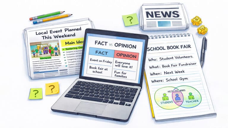 Educational journalistic tools on desk