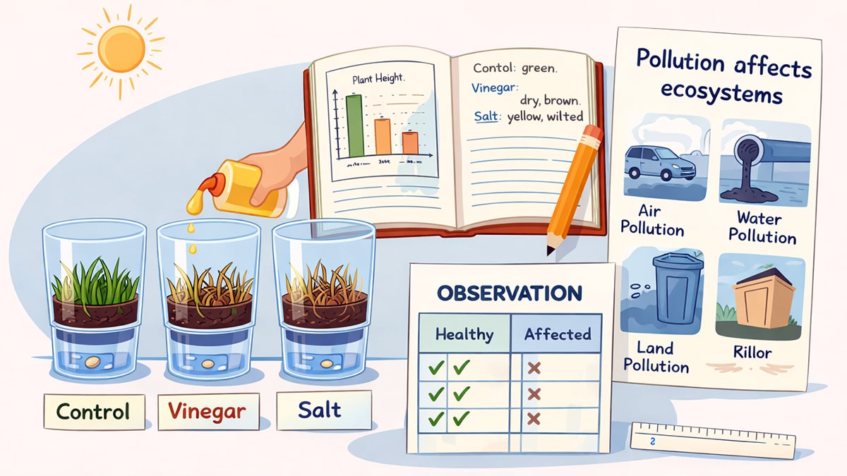 Environmental science experiment on pollution