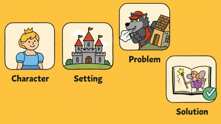 Fairy tale story elements illustration