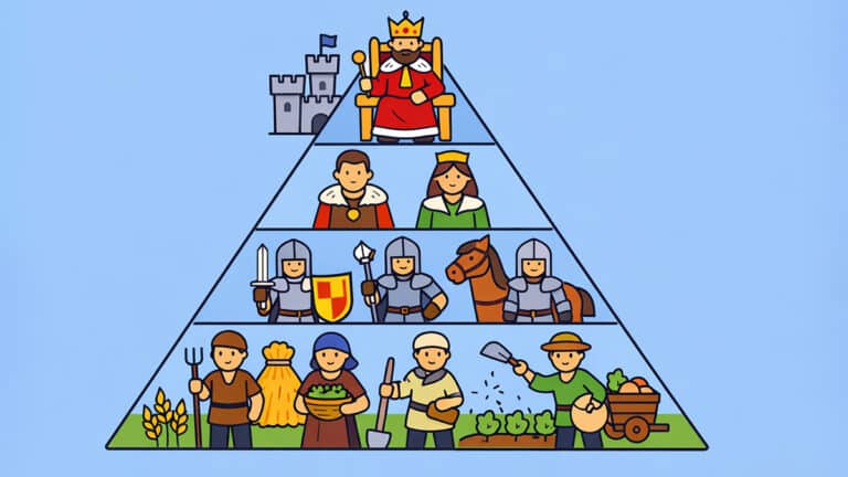 Feudal pyramid of power and society