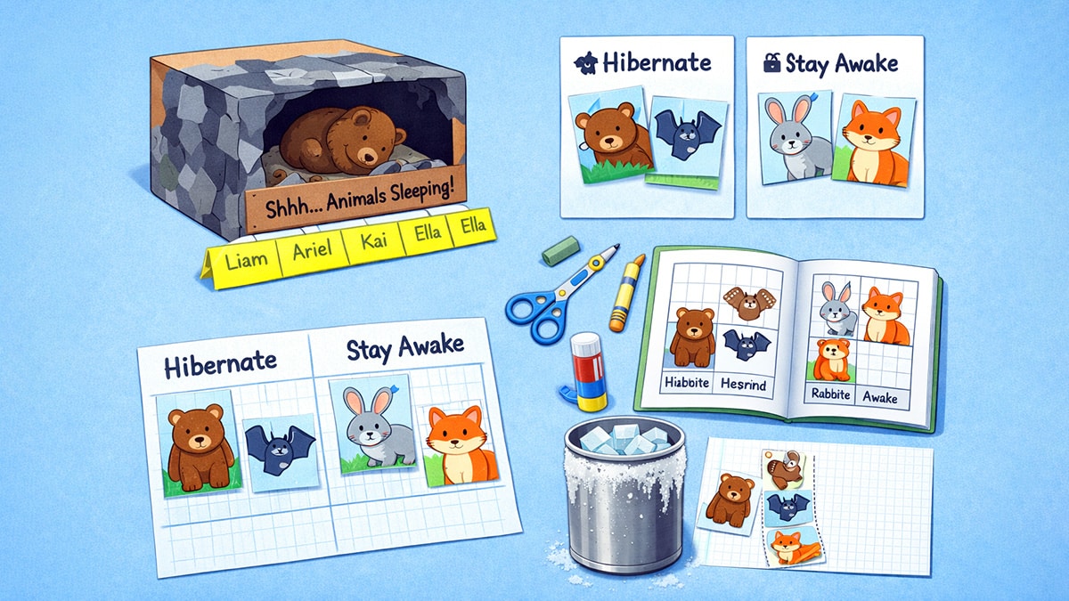 Learning about animal hibernation activities