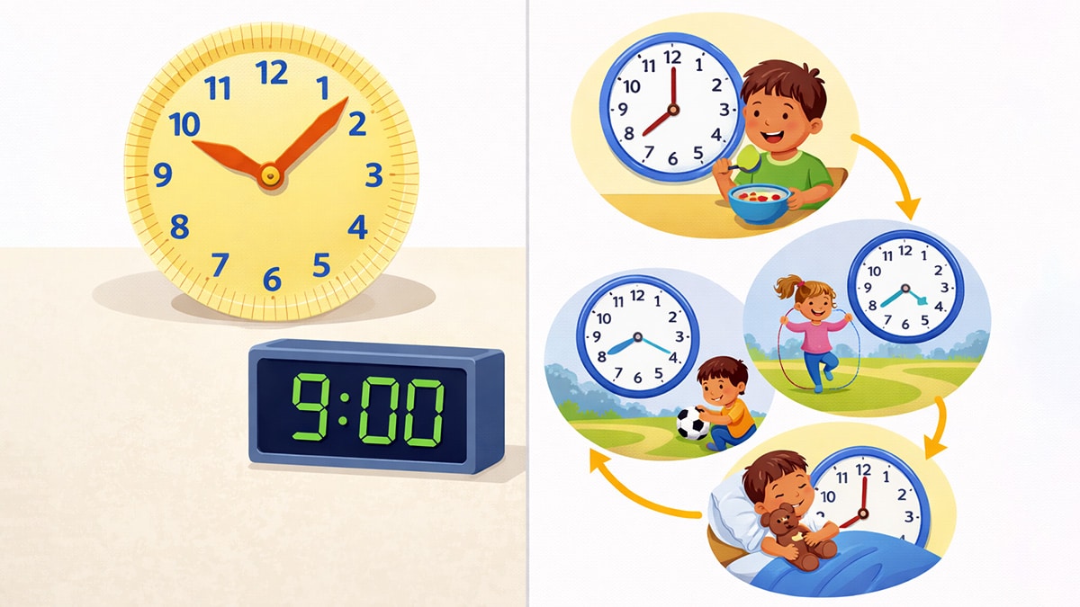 Learning to tell time and routines