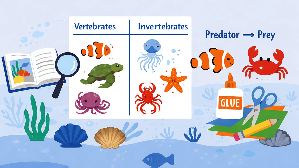 Ocean-themed learning tools and chart