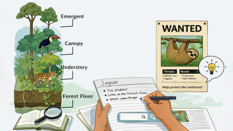 Rainforest layers and conservation exploration