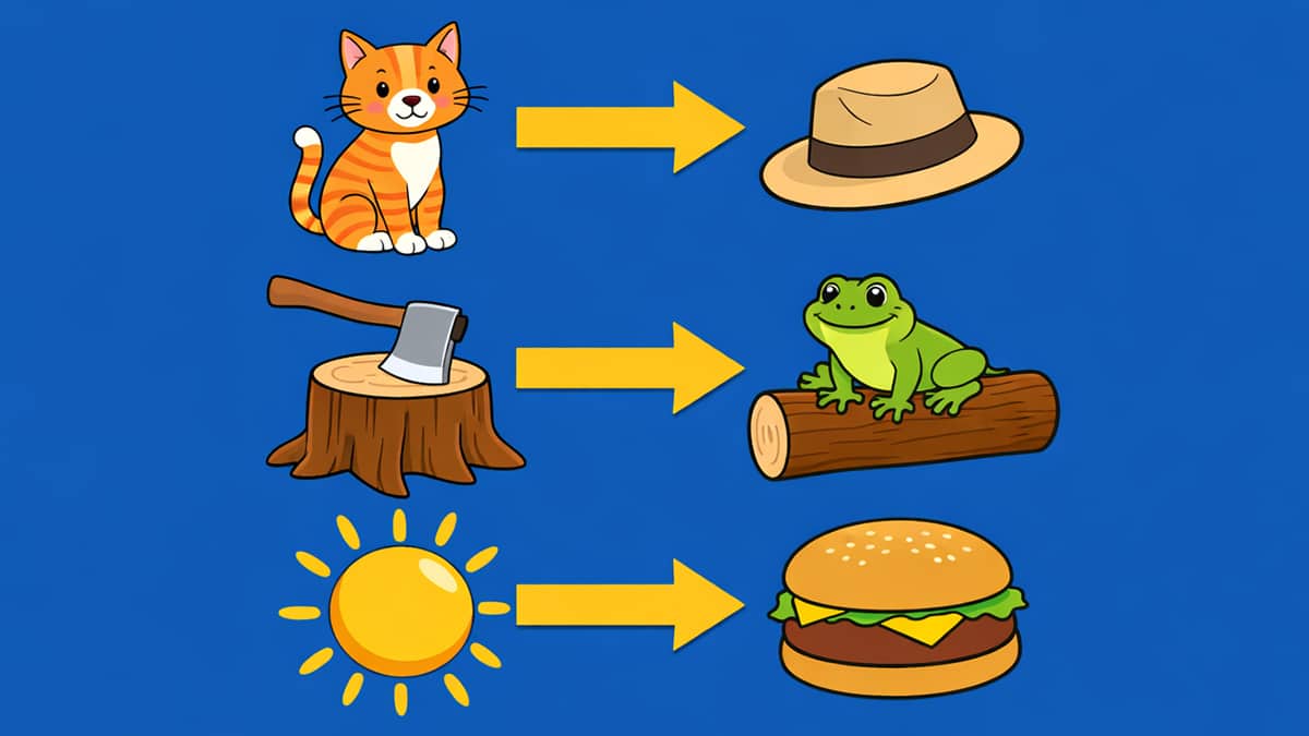 Rhyming pairs with yellow arrows