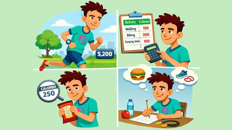 Teenager balancing fitness and food