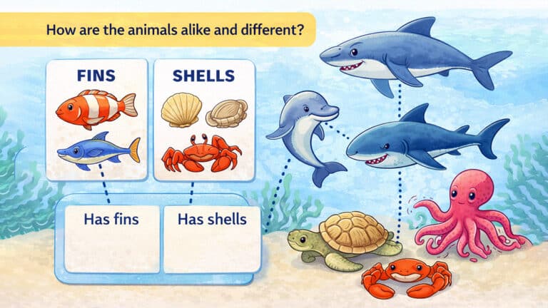 Underwater animal features comparison