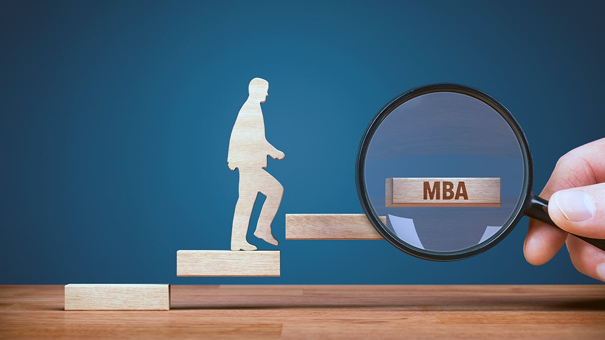 Walking up blocks towards an MBA degree