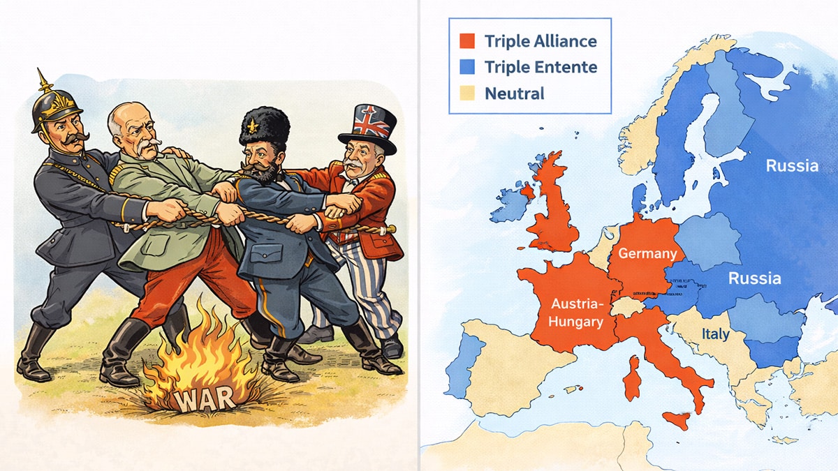 World War I alliances and caricatures