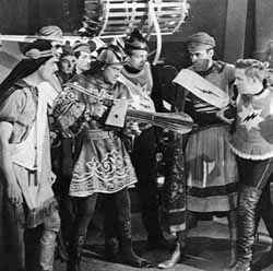 Gene Autry and actors in a Murania underground city scene from The Phantom Empire serial (1935)