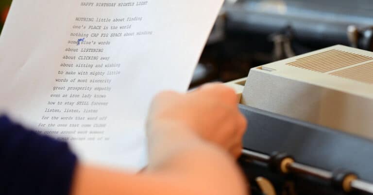 Student writing poetry