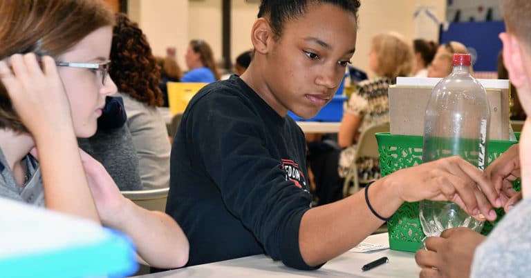 Year 5 students learning about condensation